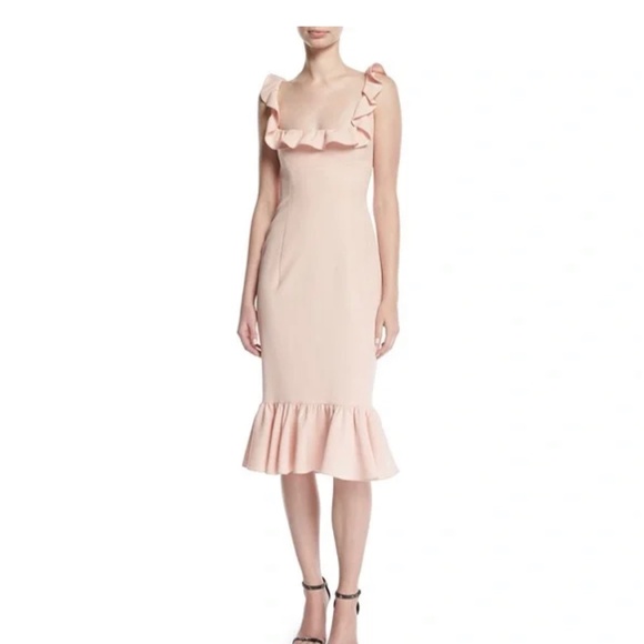 CINQ À SEPT Woman Opalina Fluted Ruffle-trimmed Crepe Dress - Picture 3 of 10
